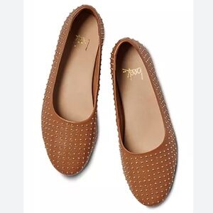 Beek Swiftlet Stud Ballet Slipper TAN